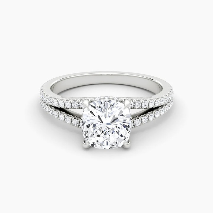 Split Shank Moissanite Engagement Ring-VOOGME