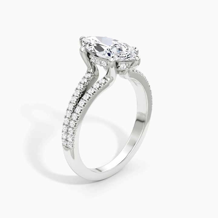Split Shank Moissanite Engagement Ring-VOOGME
