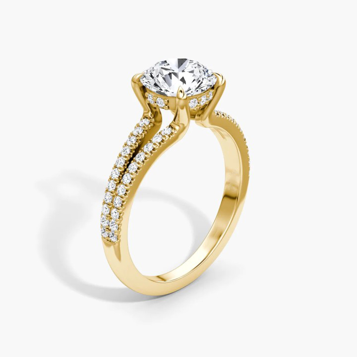 Split Shank Moissanite Engagement Ring-VOOGME