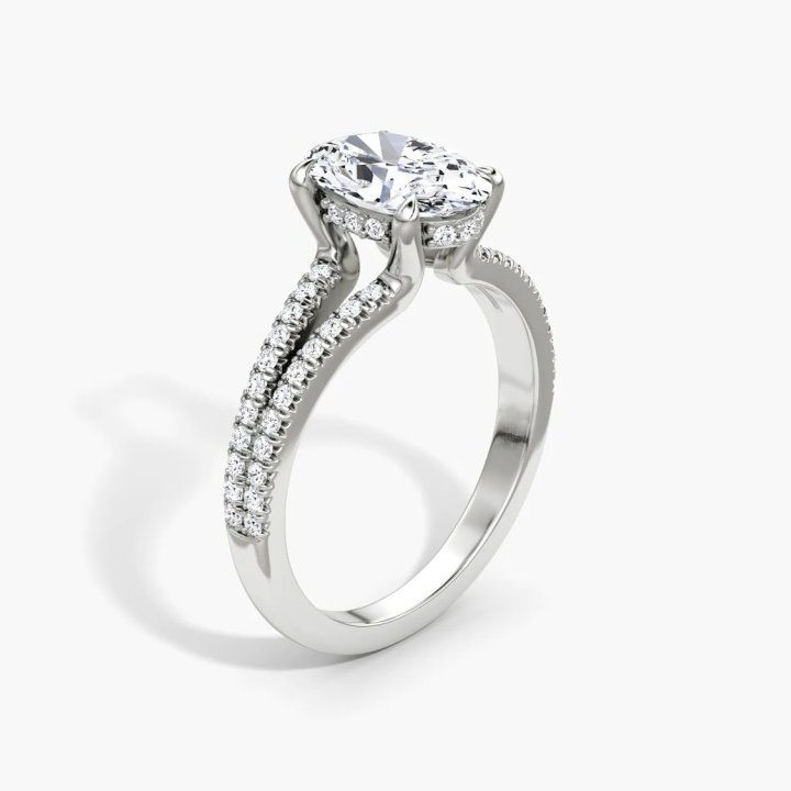 Split Shank Moissanite Engagement Ring-VOOGME