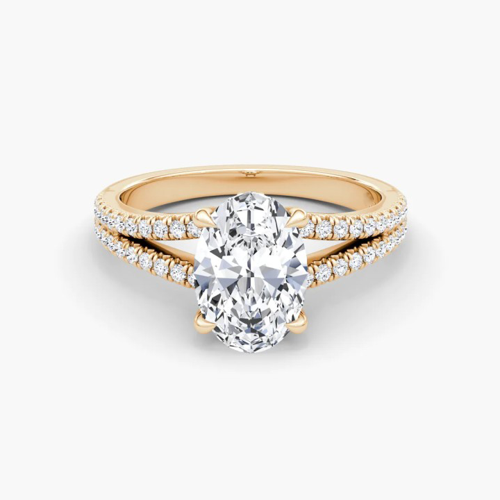 Split Shank Moissanite Engagement Ring-VOOGME