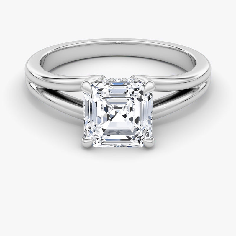 Split Shank Solitaire Moissanite Engagement Ring-VOOGME