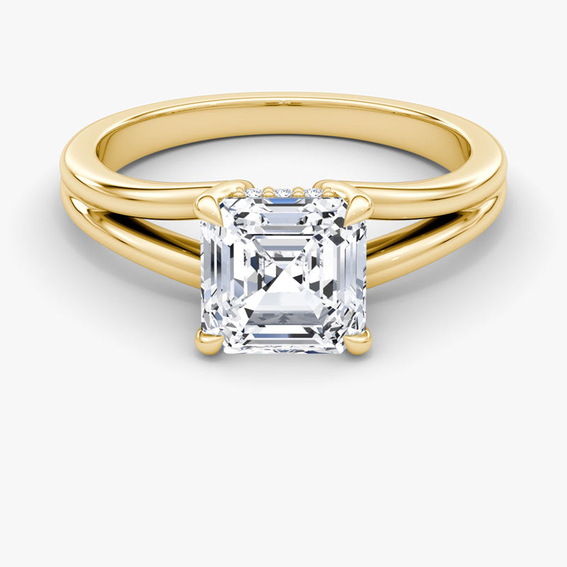 Split Shank Solitaire Moissanite Engagement Ring-VOOGME