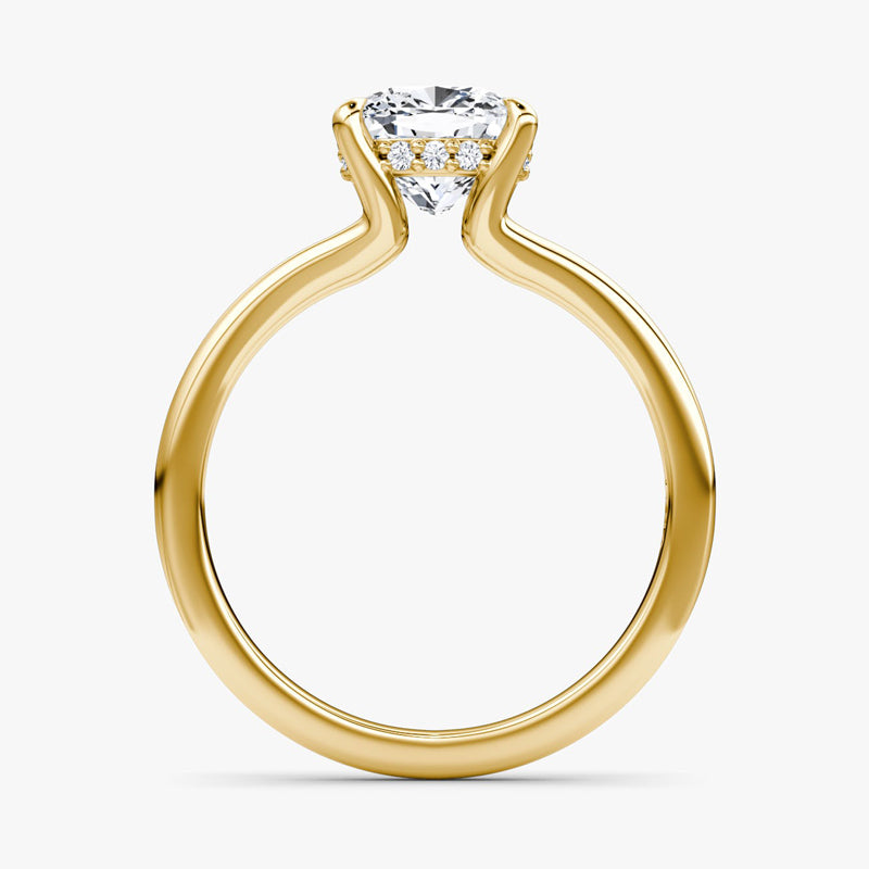 Split Shank Solitaire Moissanite Engagement Ring-VOOGME
