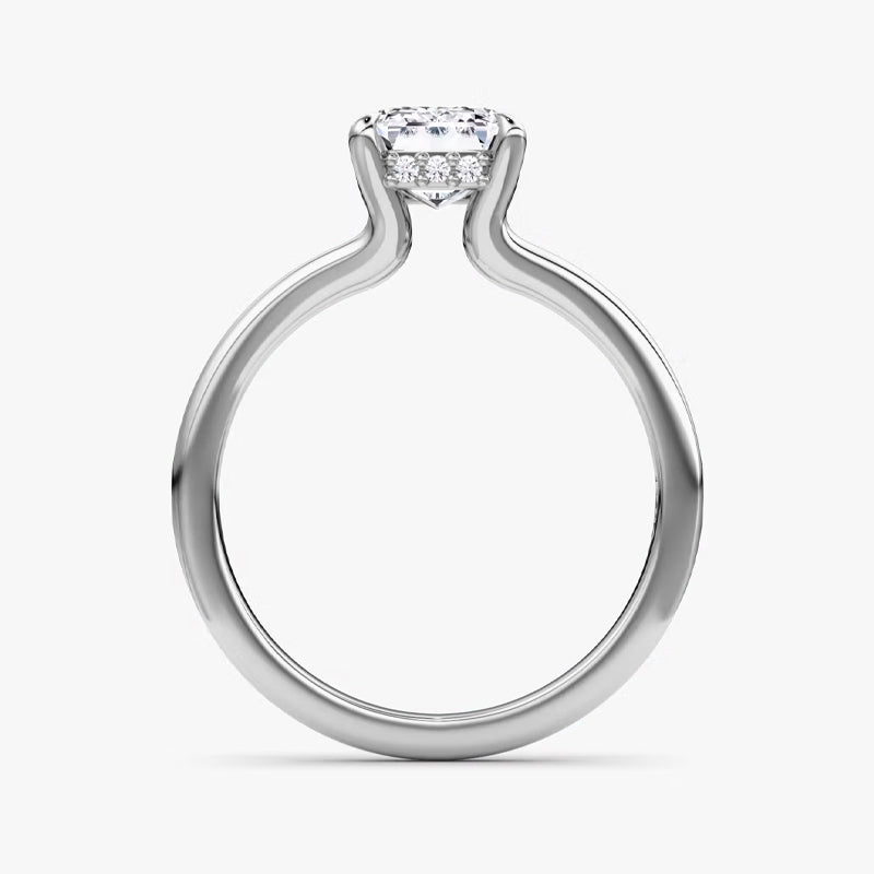 Split Shank Solitaire Moissanite Engagement Ring-VOOGME