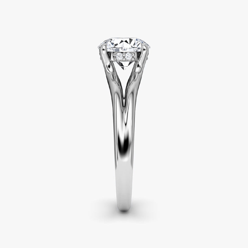 Split Shank Solitaire Moissanite Engagement Ring-VOOGME