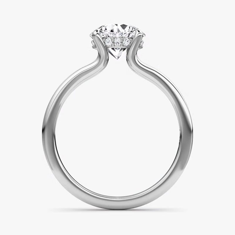 Split Shank Solitaire Moissanite Engagement Ring-VOOGME