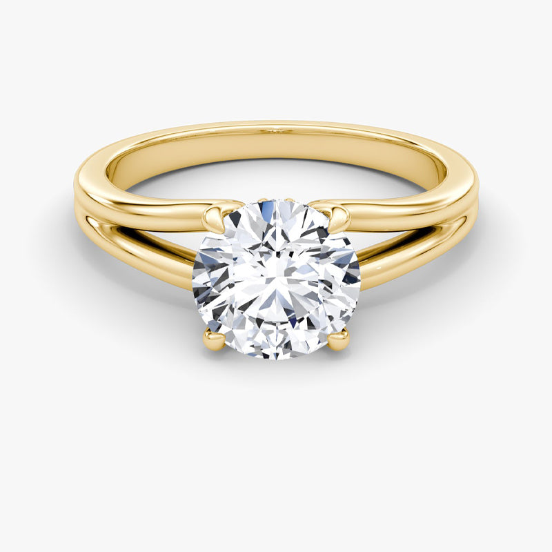Split Shank Solitaire Moissanite Engagement Ring-VOOGME