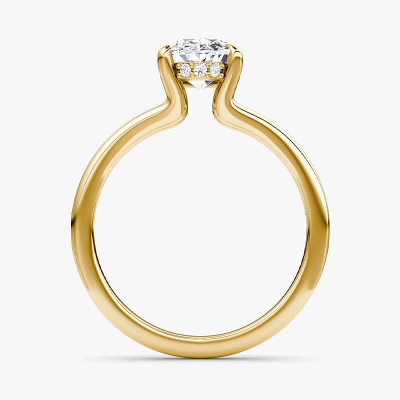 Split Shank Solitaire Moissanite Engagement Ring-VOOGME