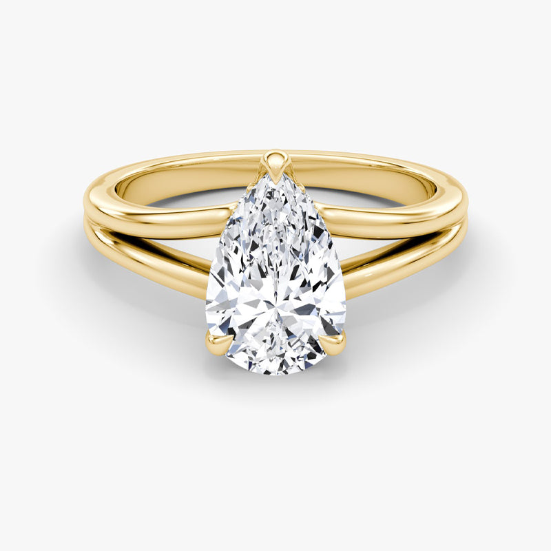 Split Shank Solitaire Moissanite Engagement Ring-VOOGME