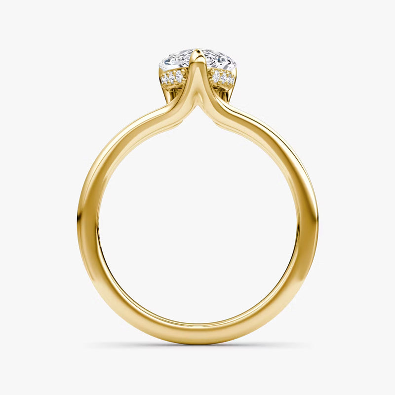 Split Shank Solitaire Moissanite Engagement Ring-VOOGME