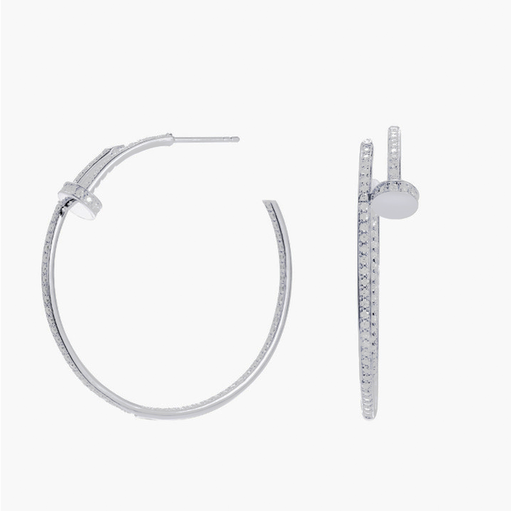 Studded Moissanite Hoop Earrings-VOOGME