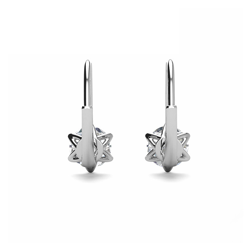Fleur Leverback Moissanite Earrings-VOOGME
