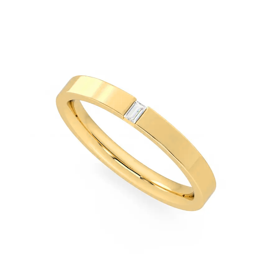 2.5mm Emerald Moissanite Wedding Band-VOOGME