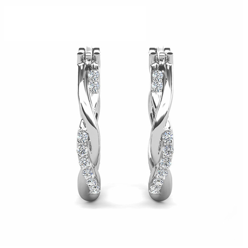 Twised Vine Moissanite Hoop Earrings-VOOGME