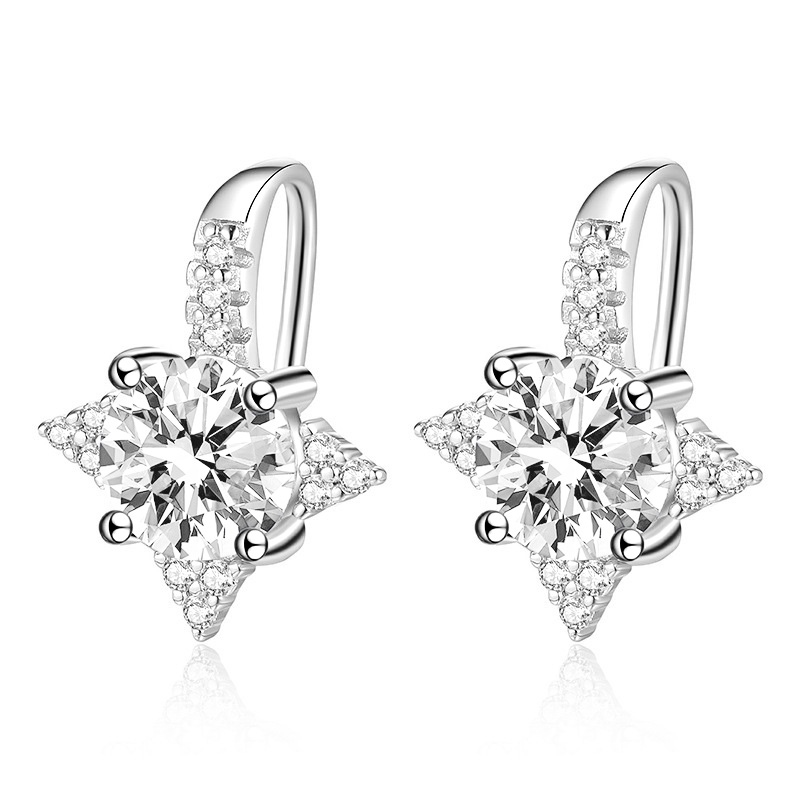 Vega Octa Star Moissanite Hook Earrings