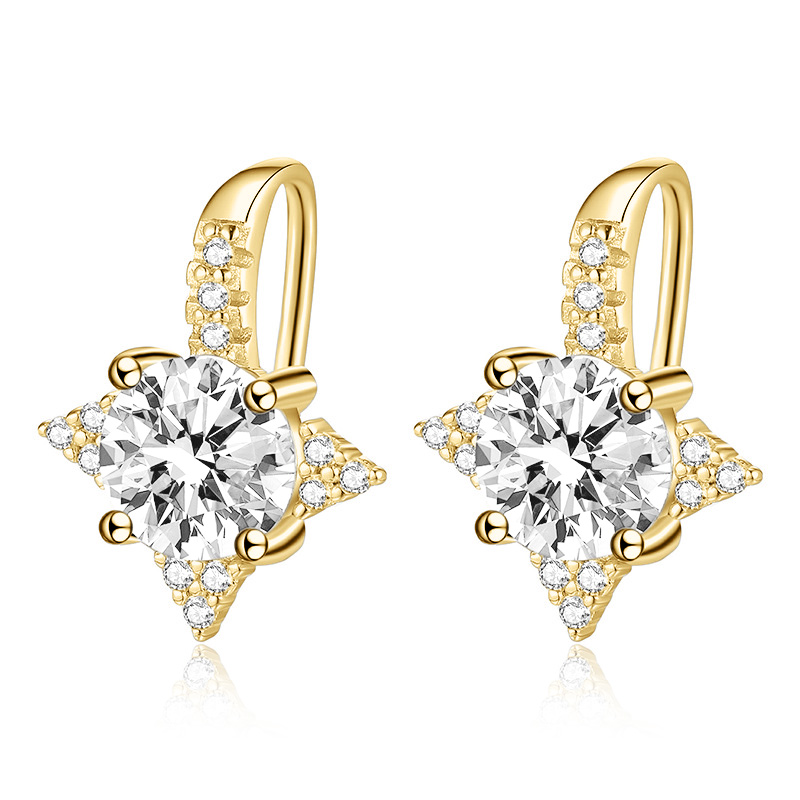 Vega Octa Star Moissanite Hook Earrings