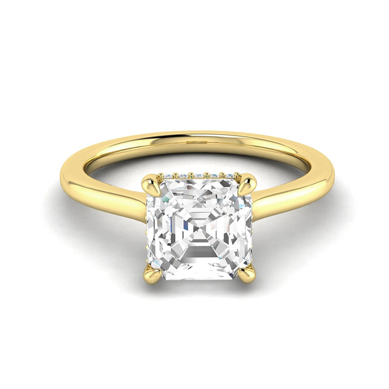Vins Hidden Halo Moissanite Engagement Ring-VOOGME