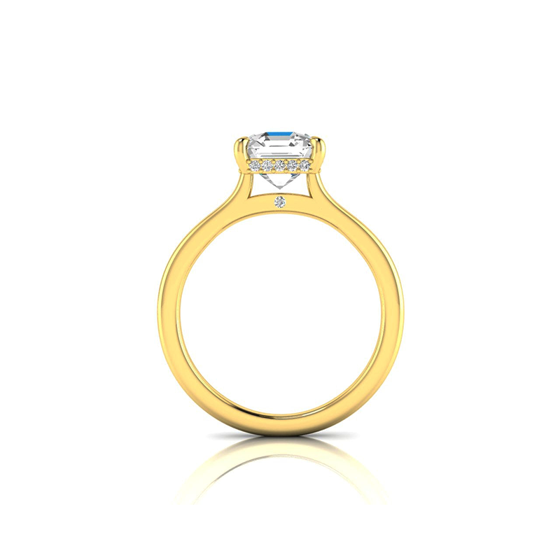 Vins Hidden Halo Moissanite Engagement Ring-VOOGME