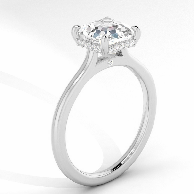 Vins Hidden Halo Moissanite Engagement Ring-VOOGME
