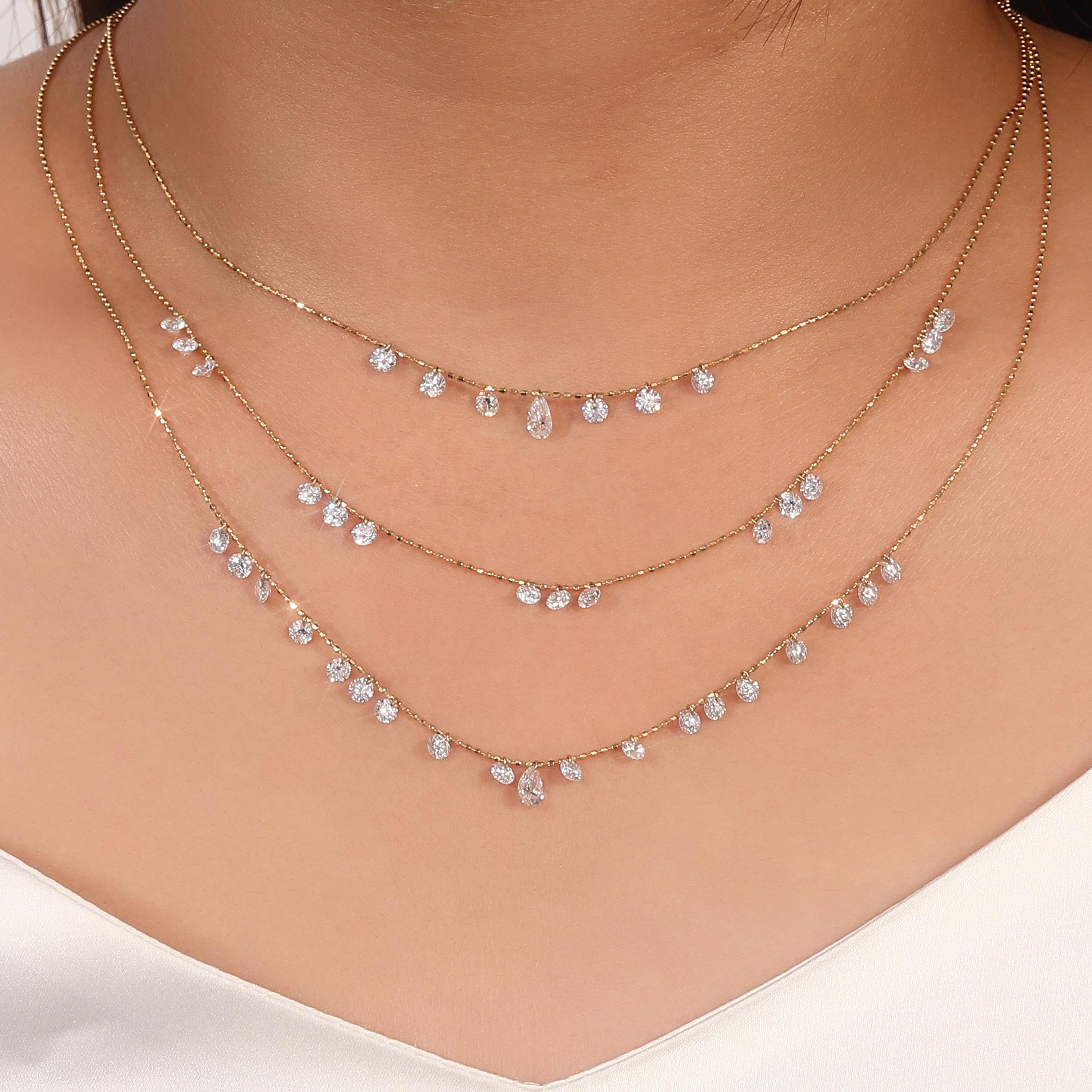 18K Gold Lab-Created Diamond Necklace
