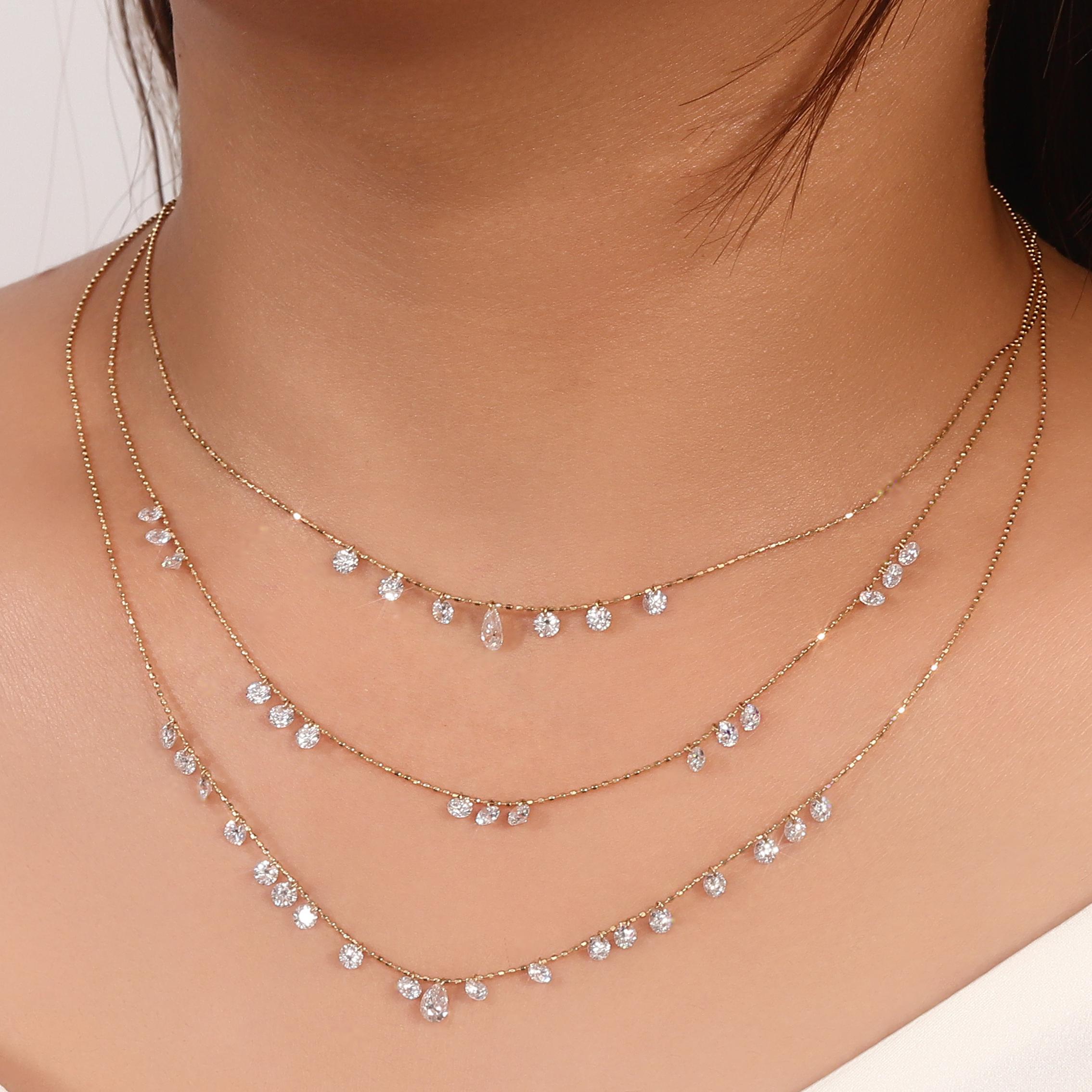 18K Gold Lab-Created Diamond Necklace