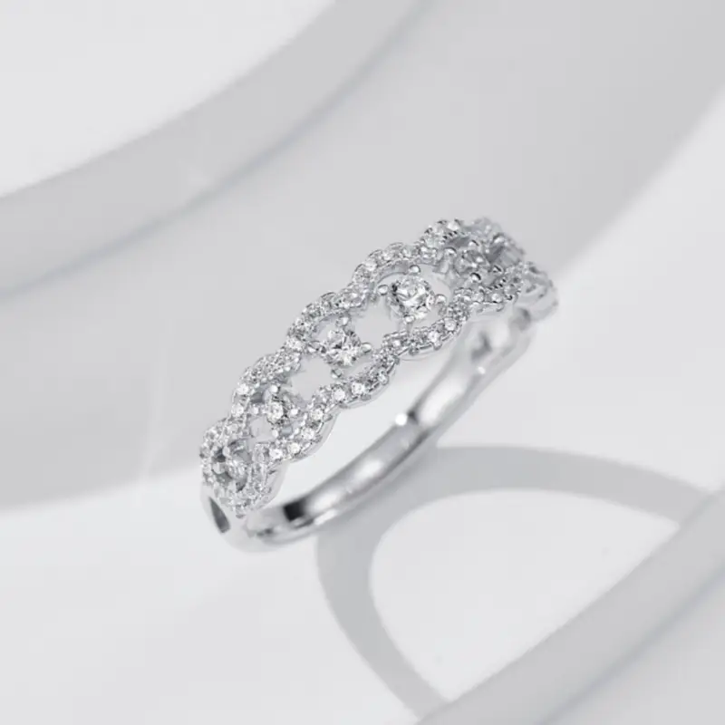 Wave Rhythm Moissanite Ring