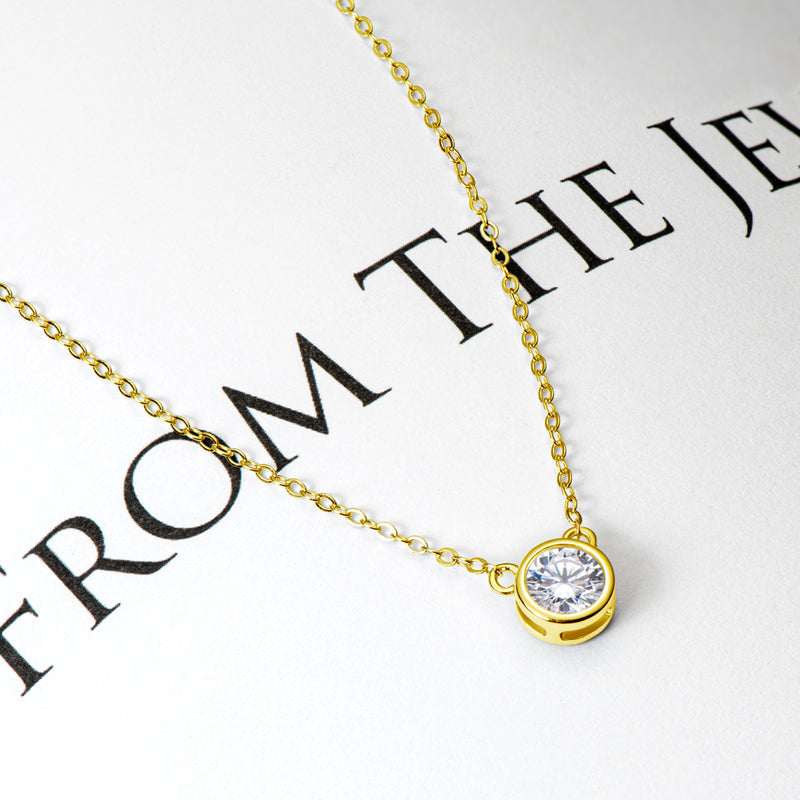 Bezel Setting Moissanite Pendant-VOOGME