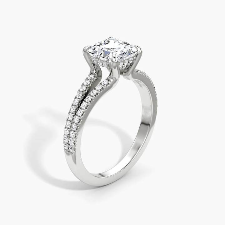 Split Shank Moissanite Engagement Ring-VOOGME