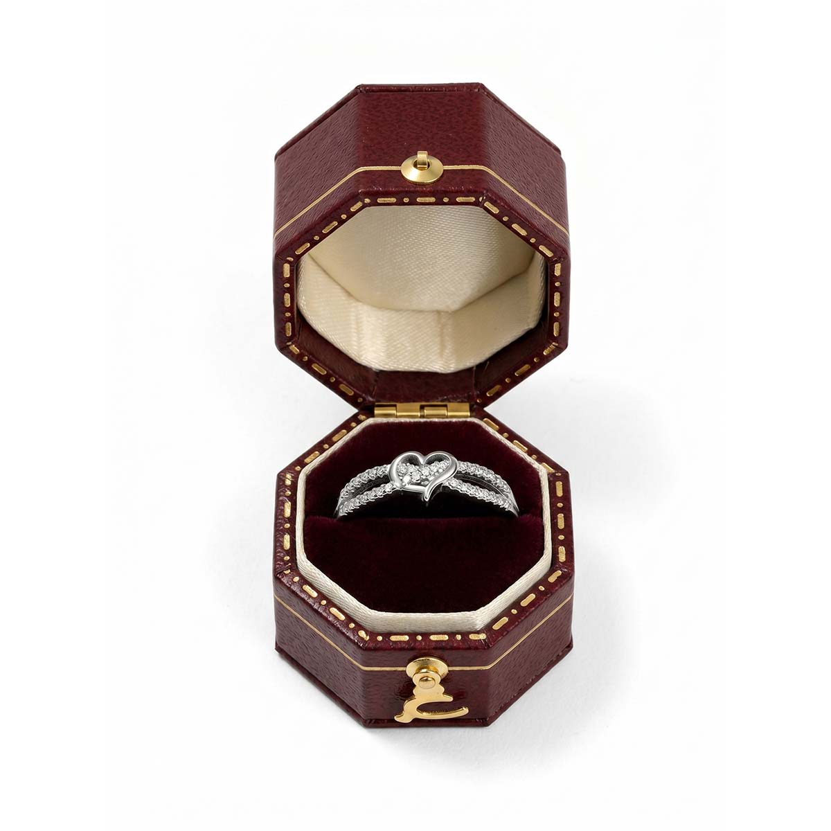 Voogme Vintage Octagon Velvet Ring Box