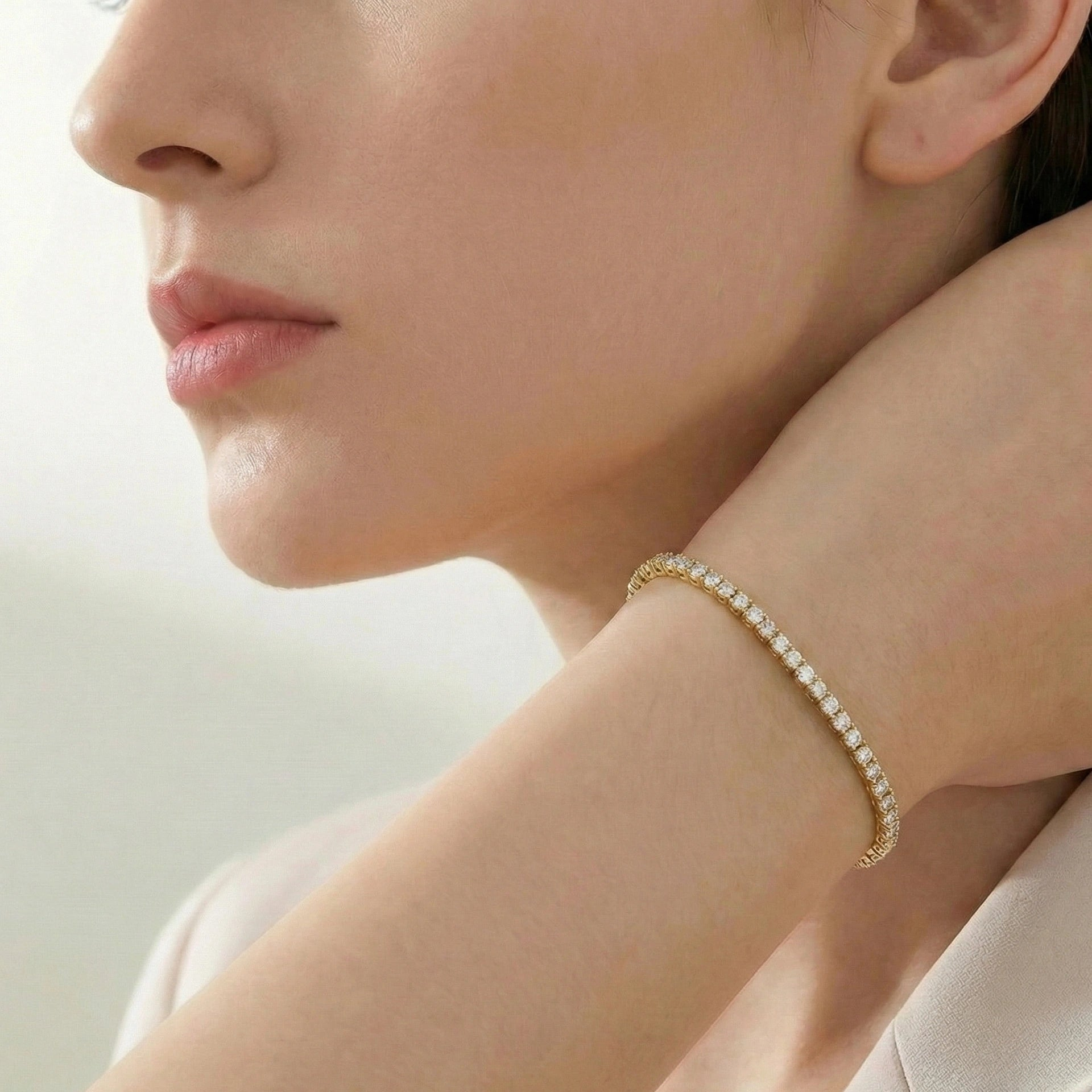 Moissanite Tennis Stretch Bracelet