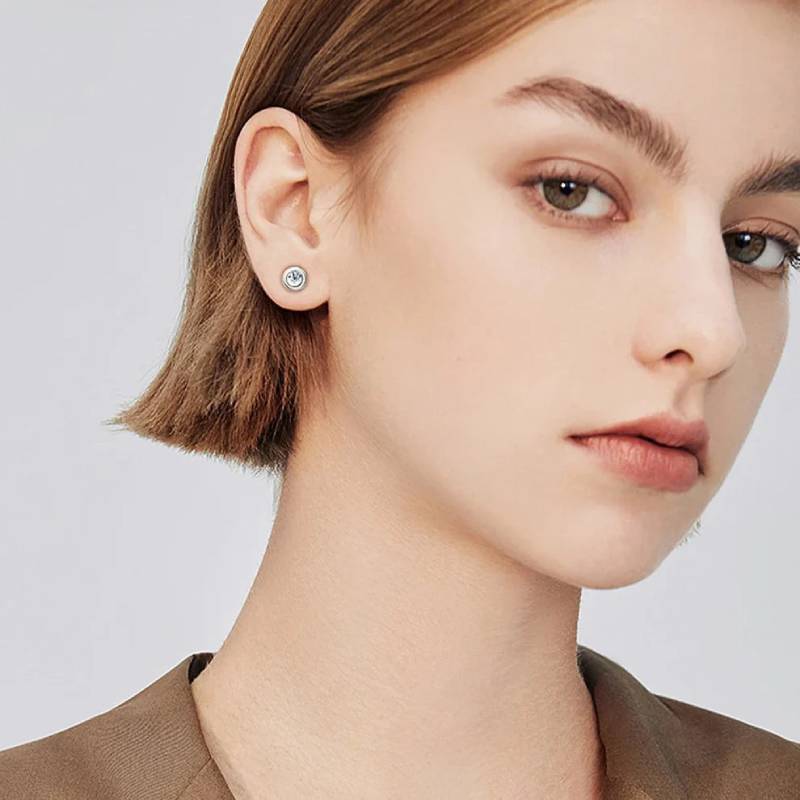 Elvira Small Bubble Moissanite Stud Earrings