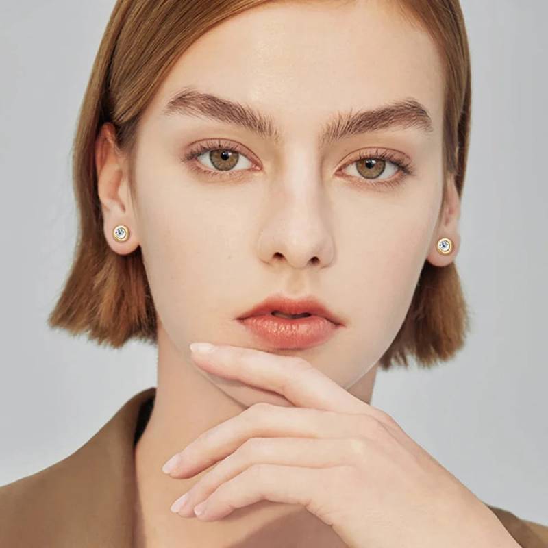 Elvira Small Bubble Moissanite Stud Earrings