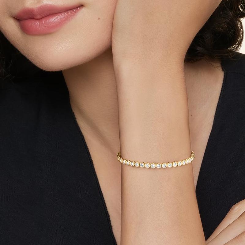 Bezel Moissanite Tennis Bracelet