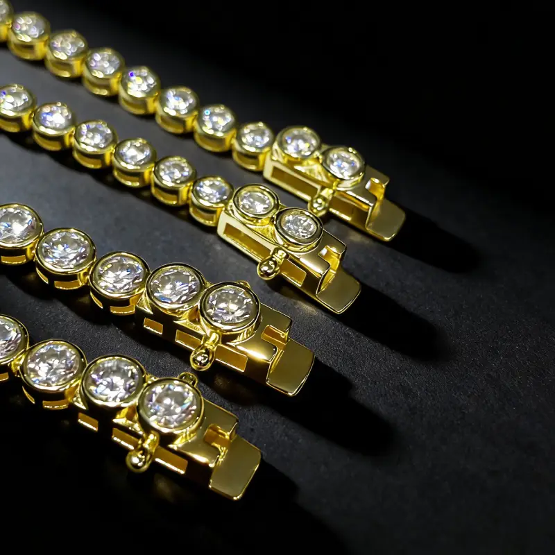 Bezel Moissanite Tennis Bracelet