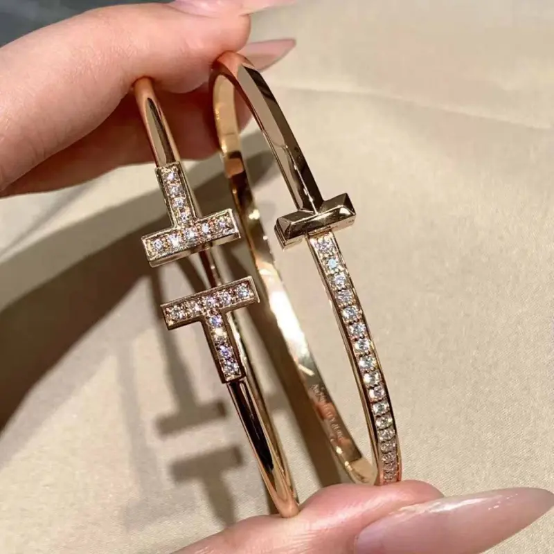 Double T Moissanite Bangle