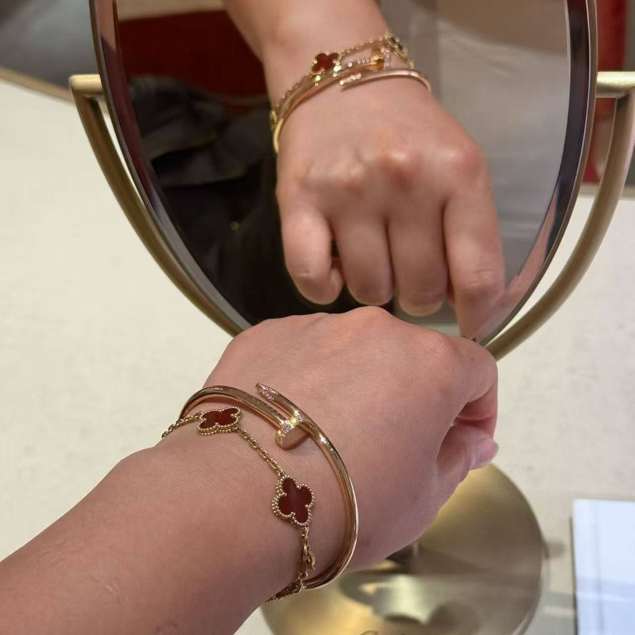Nail Moissanite Bangle