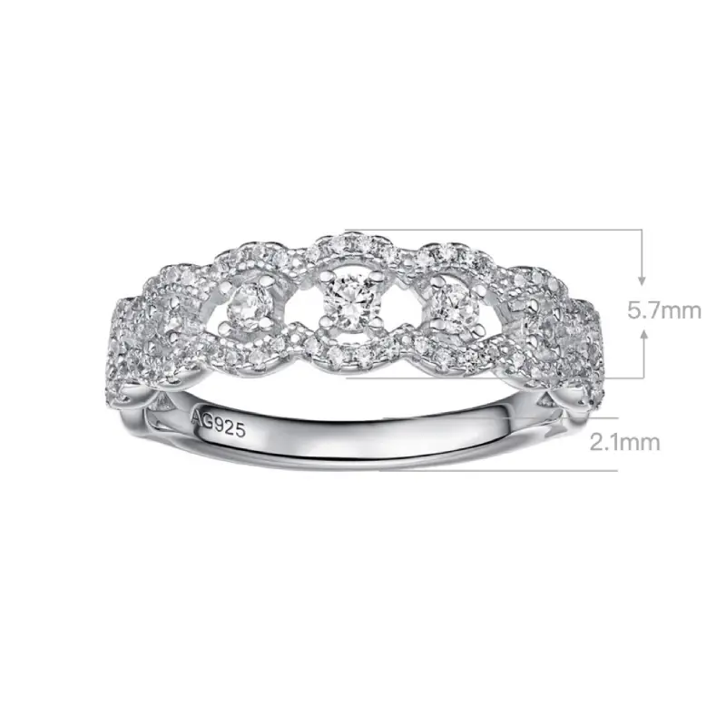Wave Rhythm Moissanite Ring