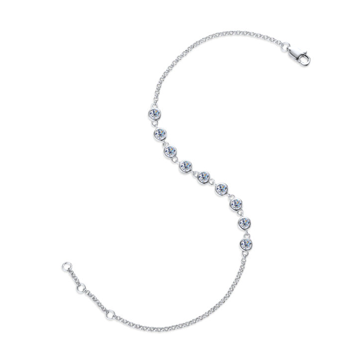 Bezel Circle Moissanite Bracelet-VOOGME