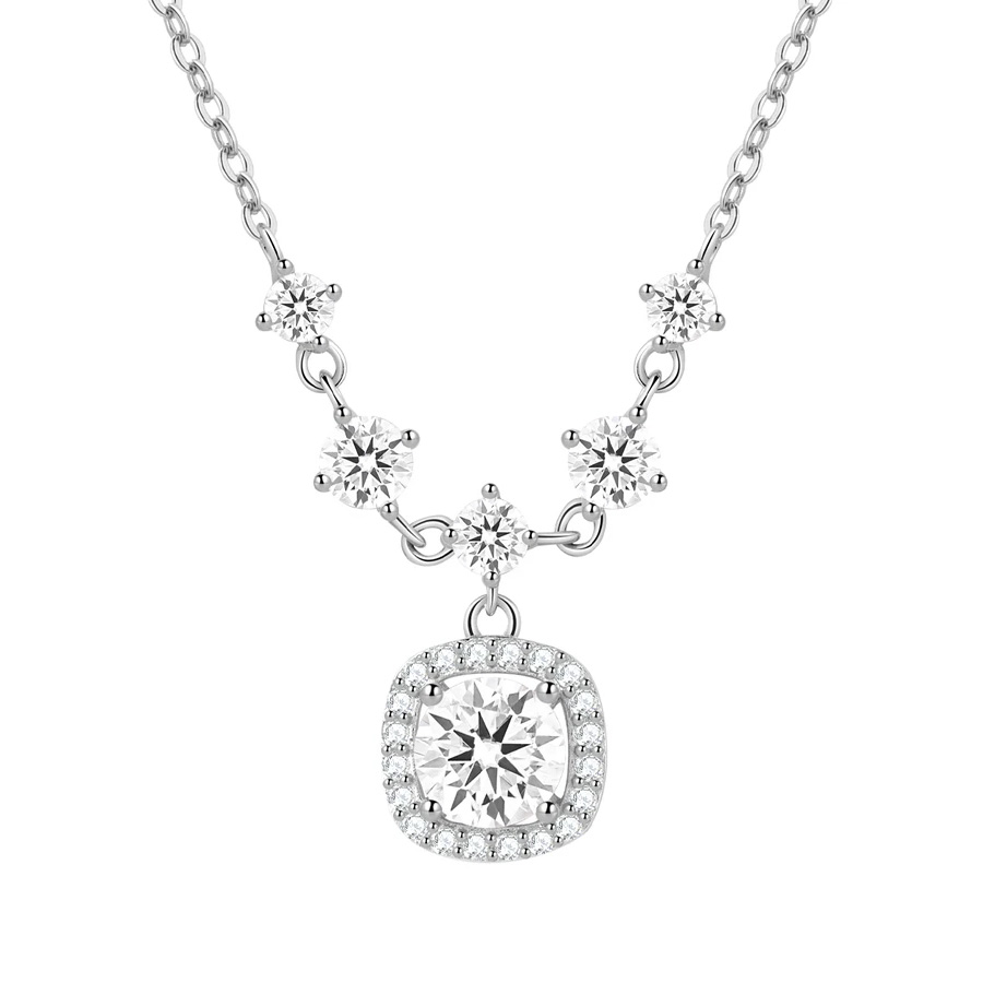 Sugar Cube Moissanite Necklace