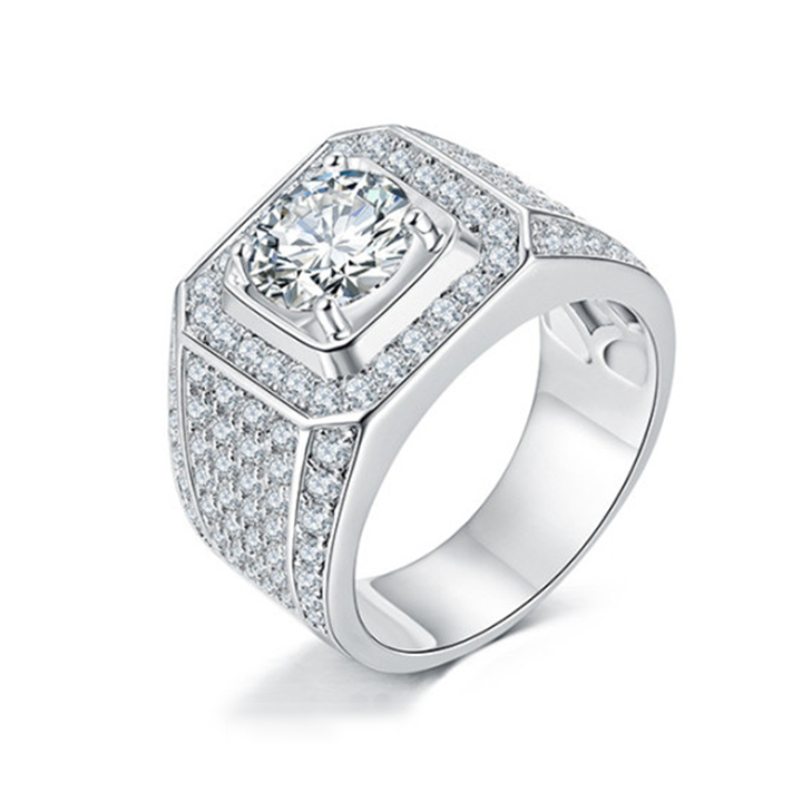 Full Star Men's Moissanite Ring