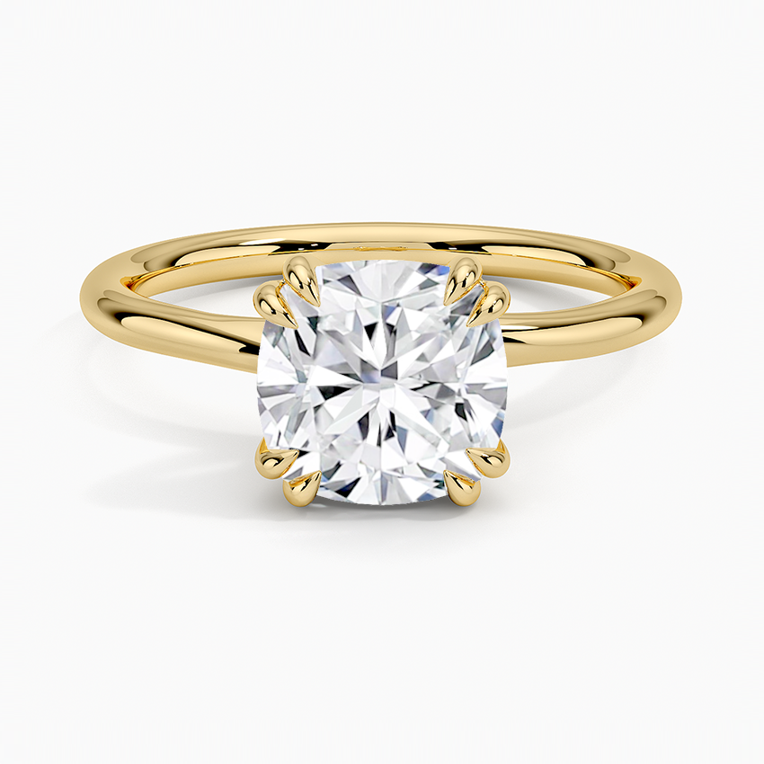 Solitaire Double Claws Moissanite Engagement Ring-VOOGME