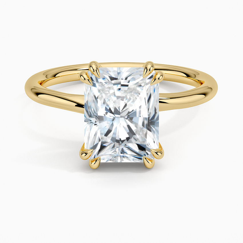 Solitaire Double Claws Moissanite Engagement Ring-VOOGME