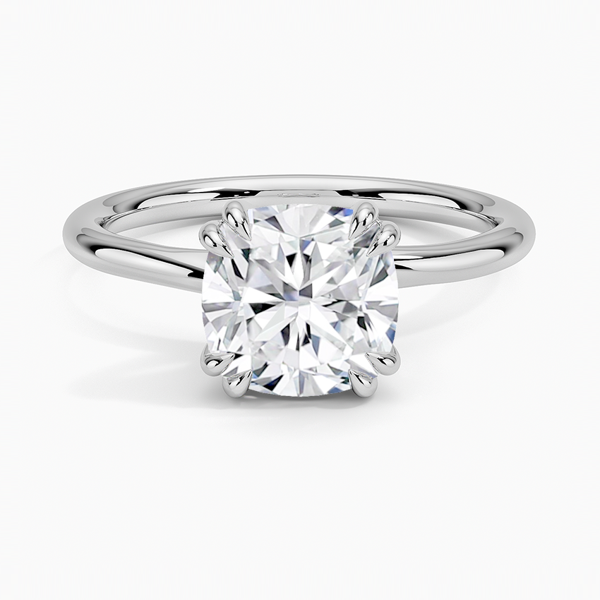 Solitaire Double Claws Moissanite Engagement Ring-VOOGME