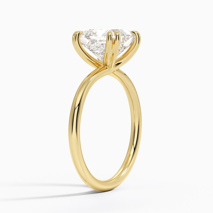 Solitaire Double Claws Moissanite Engagement Ring-VOOGME