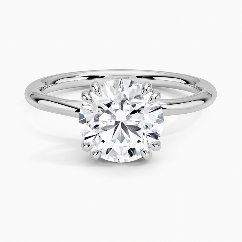 Solitaire Double Claws Moissanite Engagement Ring-VOOGME