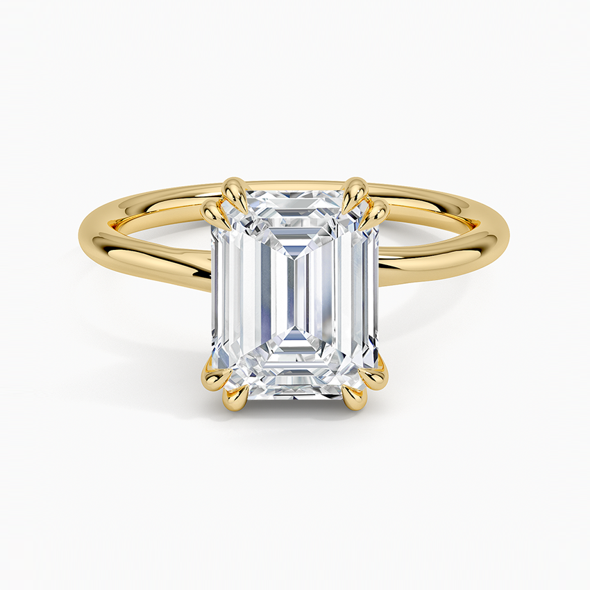 Solitaire Double Claws Moissanite Engagement Ring-VOOGME