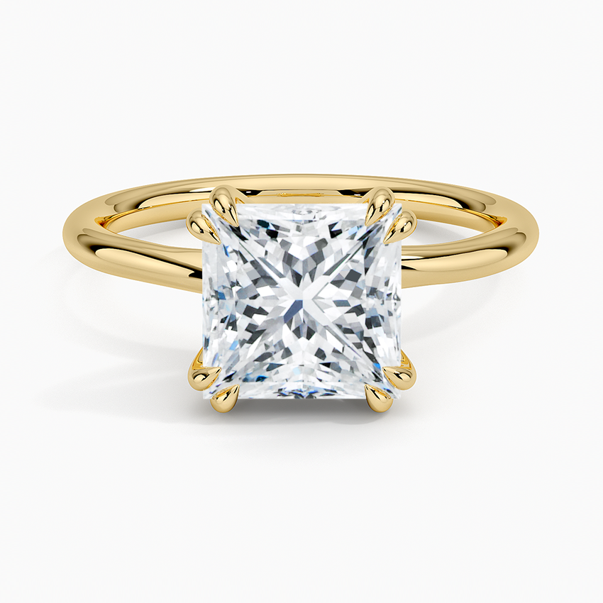 Solitaire Double Claws Moissanite Engagement Ring-VOOGME