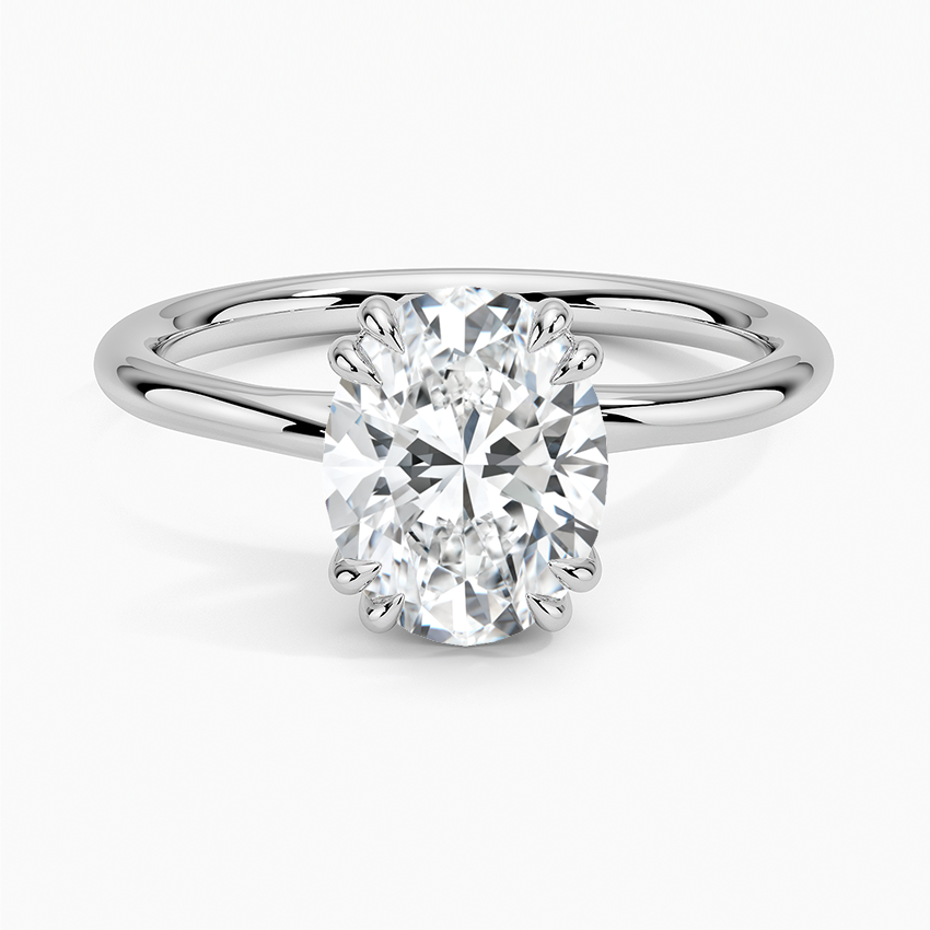 Solitaire Double Claws Moissanite Engagement Ring-VOOGME