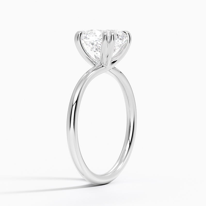 Solitaire Double Claws Moissanite Engagement Ring-VOOGME